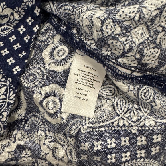 Talbots Linen Printed Tank Navy Petite - Picture 5 of 5